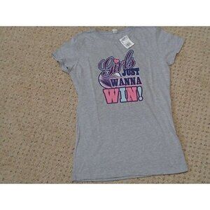 NWT Next Level Apparel (Denny's Boutique) girl size XL 14/16 gray Baseball shirt